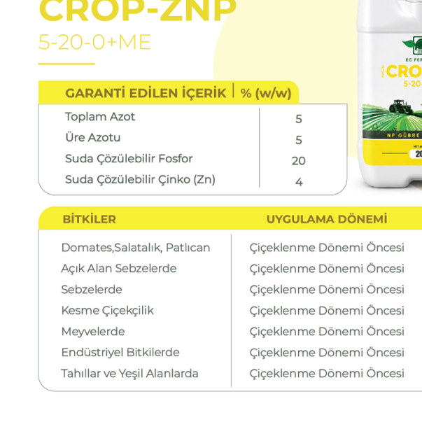 CROP-ZNP 5-20-0+ME (1L / 5L / 20L)